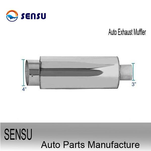 SS201 Stainless Steel Exhaust Parts Universal Exhaust Silencer Chambered