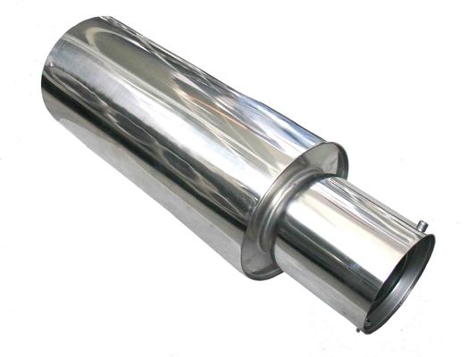 Reducing Noise  4 Inch Stainless Muffler Mirror Polished Auto Exhaust Silencer
