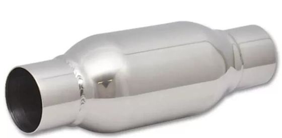 Polished Bottle Style Universal Exhaust Resonator 2.5Inches Inlet / Outlet