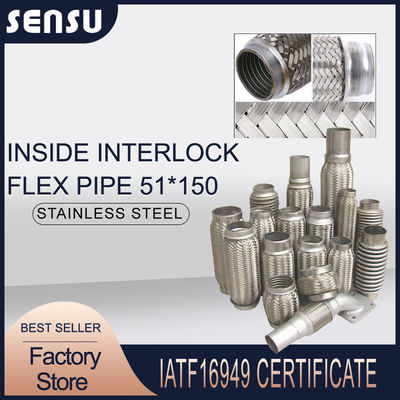 51*150mm Inside Interlock Braided Flexible Exhaust Pipe High Strength