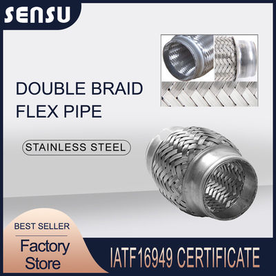 Aluminied Cap Stainless Steel Exhaust Flex Pipe 100-250mm Length