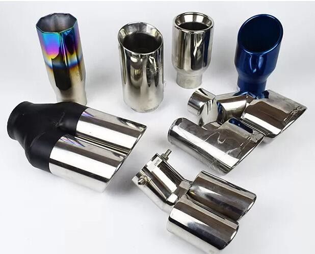 Blue Burned 1.2mm Dual Pipe Exhaust Tips 2.5 Inch Inlet 4 Inch Outlet Exhaust Tip