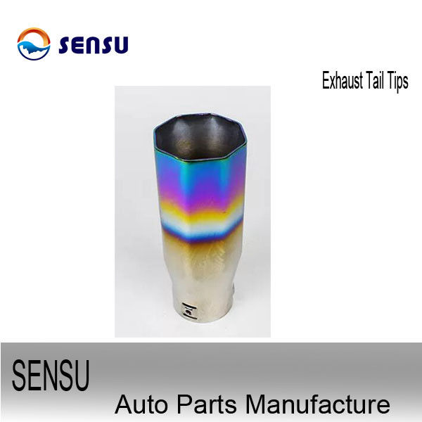 customizable Silver 2 Inch Inlet Exhaust Tip Tailpipe Ends wear resistance