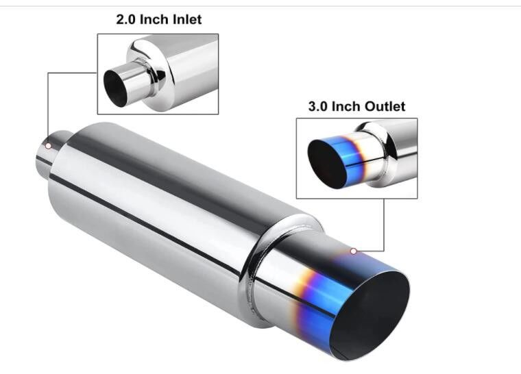 Auto Direct Fit Stainless Steel Exhaust Mufflers 2.75" To 3.25" Anti Wear