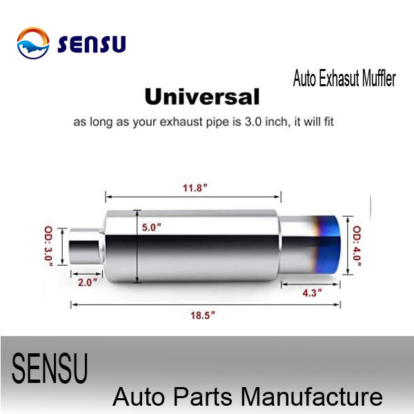 IATF16949 304 Stainless Steel Muffler Exhaust Tail Pipe Muffler OEM Service