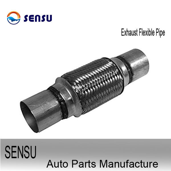 1.75" X 6" X 10" SS201 Flexible Exhaust Pipe Connector With Wire Braide And Welded Nipple