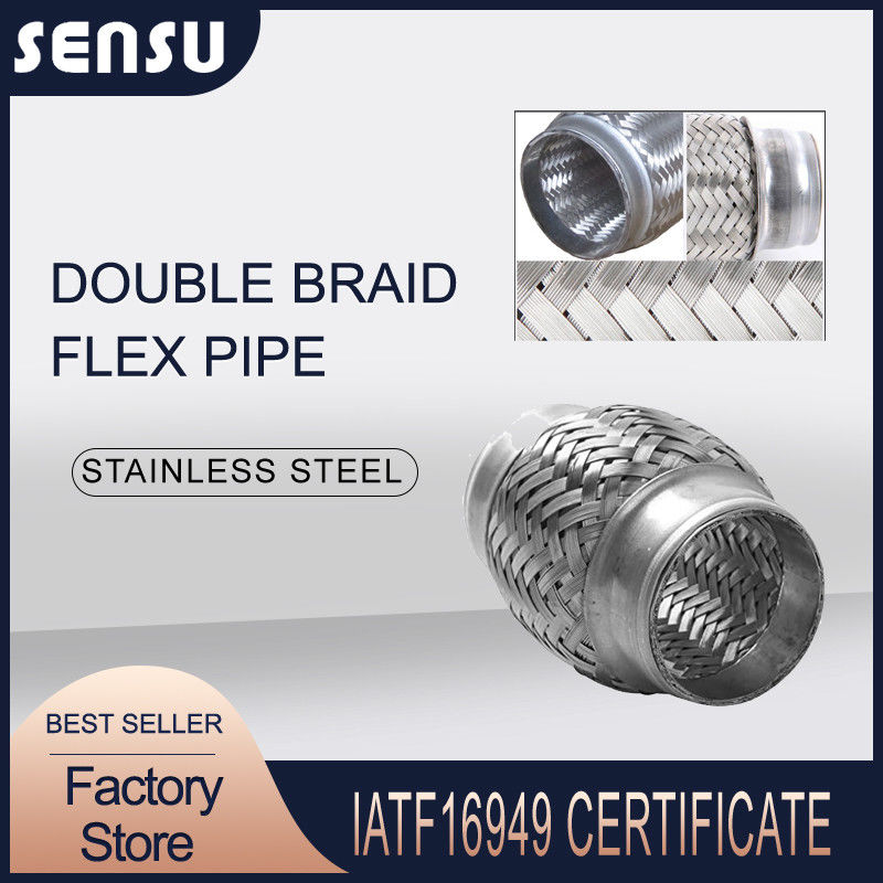 Aluminied Cap Stainless Steel Exhaust Flex Pipe 100-250mm Length