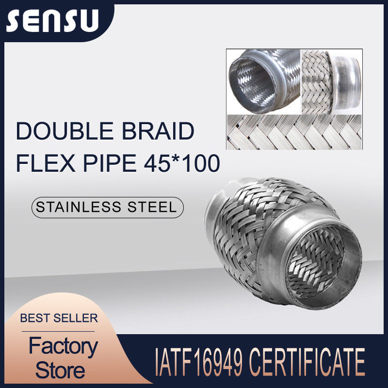 45X100mm Double Braids Exhaust Flexible Pipe Stainless