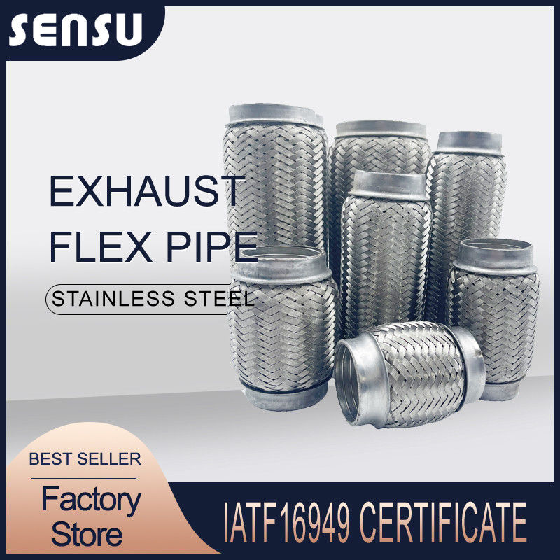 45x300mm Stainless Steel Auto Exhaust Flexible Pipe Inside Interlcok