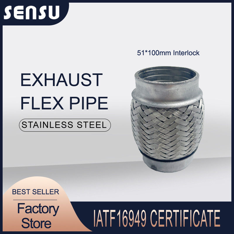 OEM Stainless Steel Auto Exhaust Flexible Pipe Inside Interlcok 51x100mm